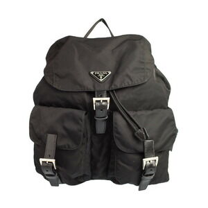 PRADA Two Pocket Tessuto Backpack Rucksack Daybag Black